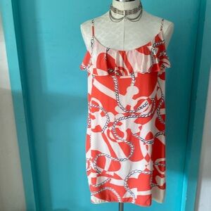 Lilly Pulitizer spaghetti sundress. Ruffle around top in front & back.